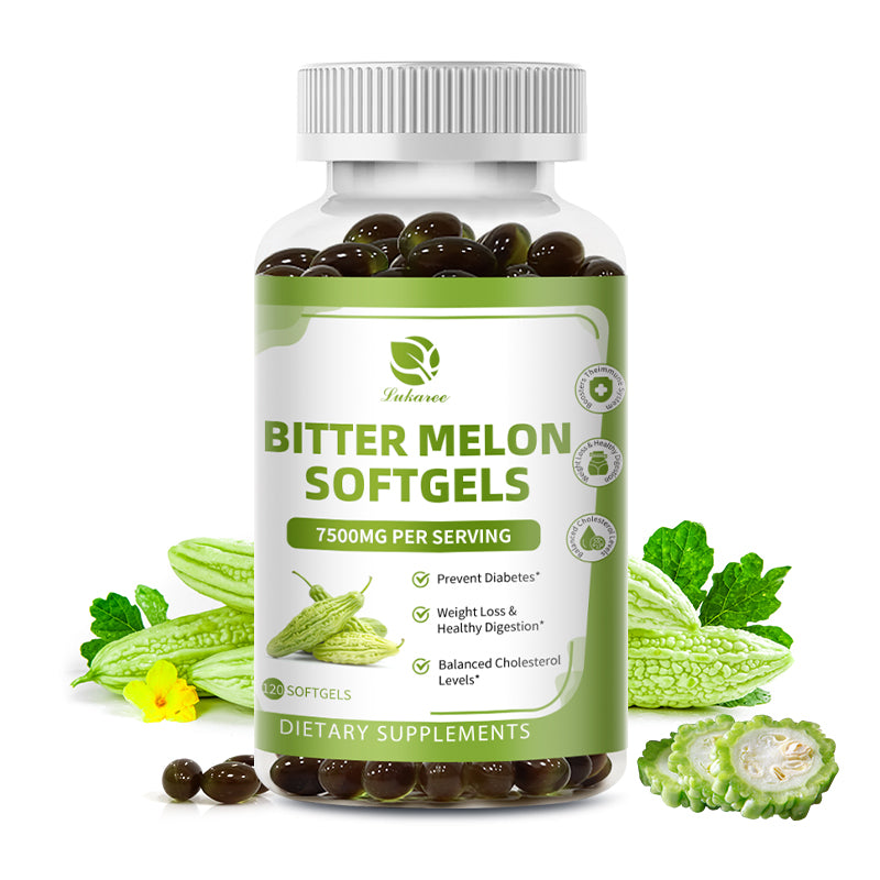 LUKAREE Nature Bitter Melon Extract Capsule Regulate Blood Vessels Lower Blood Sugar Plant-insulin Slimming Help Health