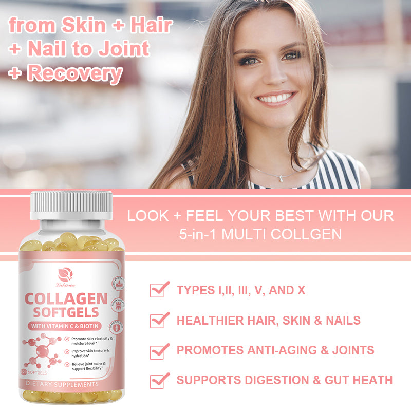 Hydrolyzed Collagen Capsules Support Skin&Joint& Hair & Nails Health Anti-aging Nutritional Supplements For Women