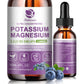 Potassium Magnesium Supplement Liquid w/ 1100 mg Triple Complex Magnesium Glycinate 500mg & Potassium 200mg Plus Omega 3, Sea Moss, Black Seed, D3K2 & Calcium for Zzz, Leg Cramps & Muscle-2 FL OZ Drop