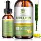 Mullein Drops for Lungs, Lung Detox & Cleanse, Vegan Mullein Leaf Extract Tincture with Chlorophyll Elderberry, etc, Natural Herbal Supplement for Respiratory, Immune, 60 Servings