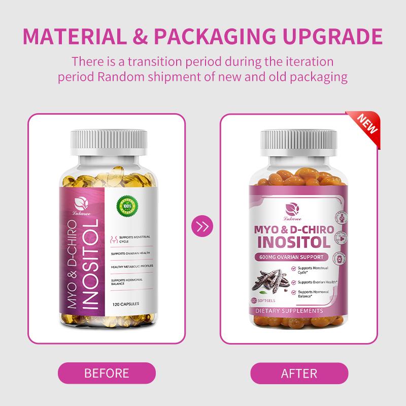 LUKAREE Inositol 600 mg - 120 Veggie Capsules - Liver Support Dietary Supplement for Men & Women - Useful for Nerve Functioning & Fat Metabolism