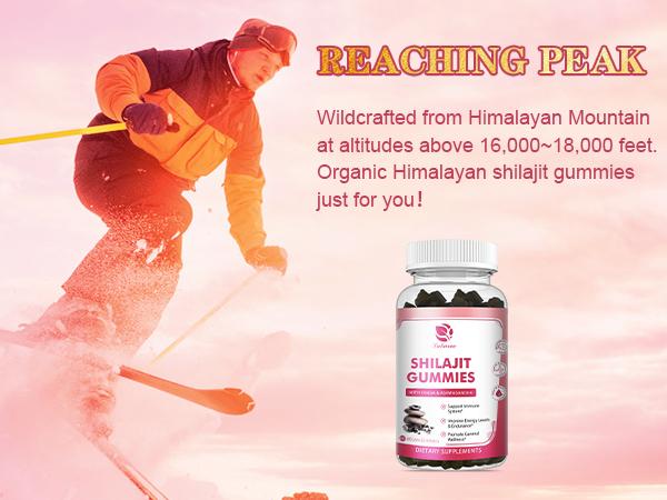 Shilajit Gummies, Pure Himalayan Shilajit with Ashwagandha, Black Seed Oil, Vitamin C D3 B12 & Zinc, Sugar Free Shilajit for Men & Women, Strawberry