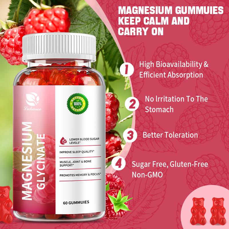 Magnesium Glycinate Advanced Complex Gummies Support Optimal Sleep &Digestive Regularity Promotes Calm & Focus Muscle Relaxation