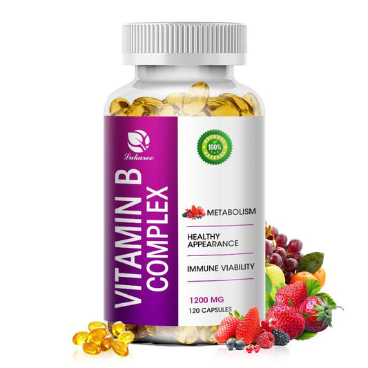 Vitamin B Complex Capsules All B Vitamin Including(B1, B2, B3, B5, B6,B12) for Reduce Stress, Energy and Healthy Immune System Vegan Supports