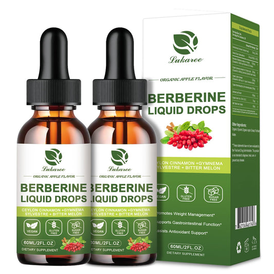 2 Packs Berberine Liquid Drops Apple Flavor